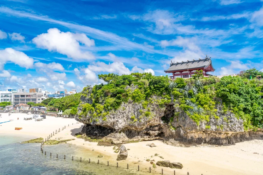 View of the cliff at Naminoue Shrine on June 15, 2025, in Okinawa