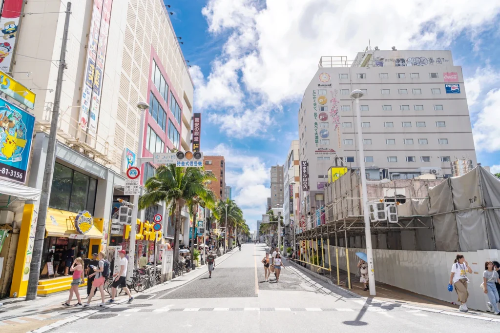 Car-free day at the heart of Kokusai Street on June 15, 2025, in Okinawa