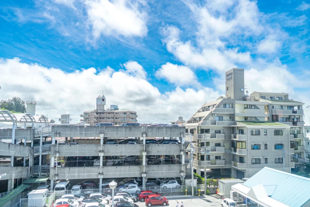 View of Naha from the monorail on June 15, 2025, in Okinawa