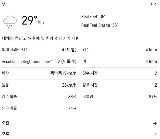 2025년 7월 10일 오키나와 날씨 예보