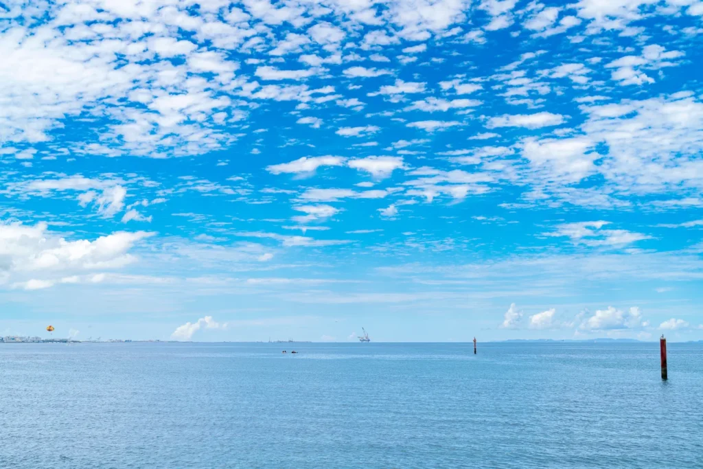 Okinawa Weather on 23rd August 2025: The view of the sea in front of American Village