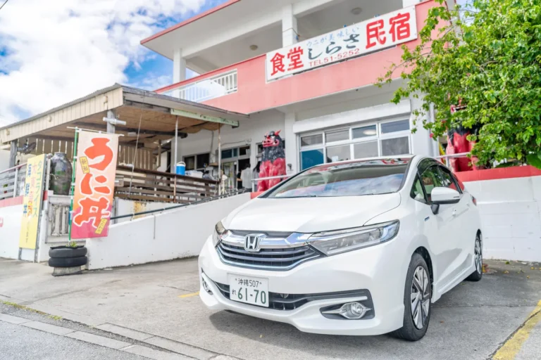 Honda Fit Hybrid photographed on Kouri Island, Okinawa