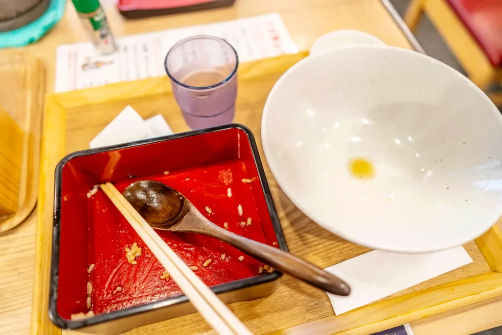 오키나와 맛집 생소바 나카무라 다 먹은 모습