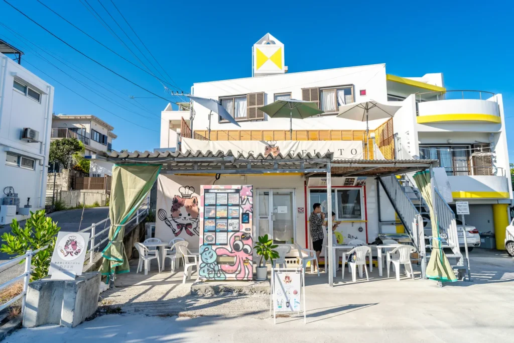 A shop selling melon soda