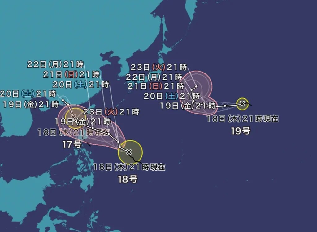 第18号和第19号台风信息