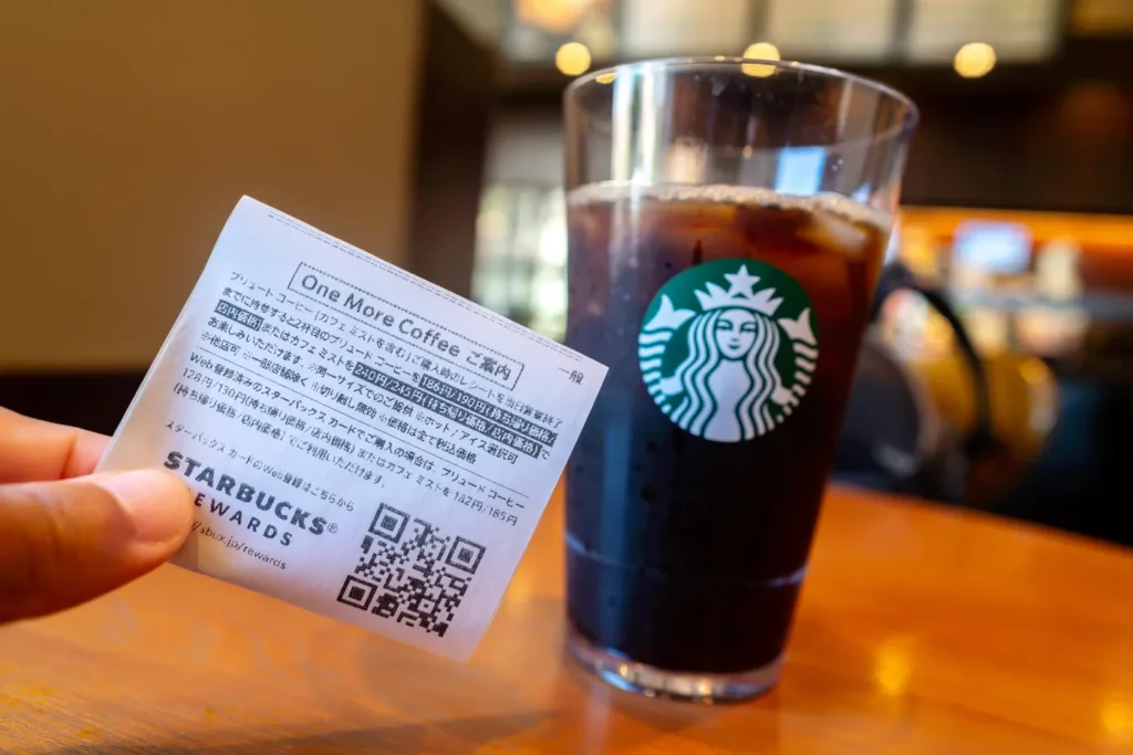沖繩星巴克再來一杯咖啡收據