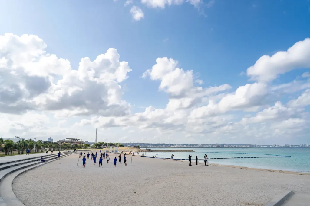The sky at Sunset Beach was clear before the rain came.