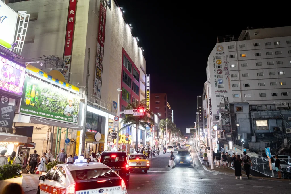The night view of Kokusai Street