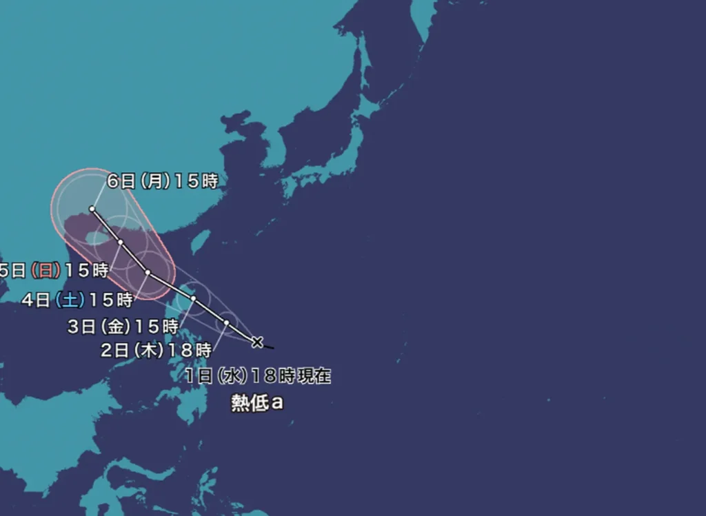 菲律宾东海岸发生的热带低气压移动预期路径