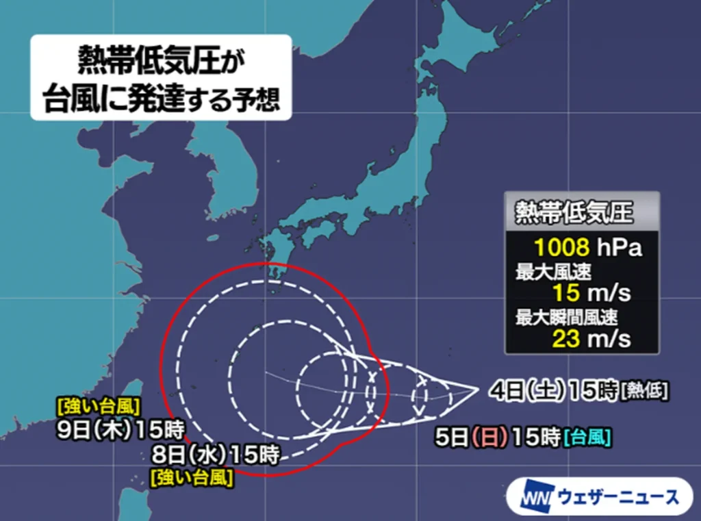 22号台風ハーロンの予想進路