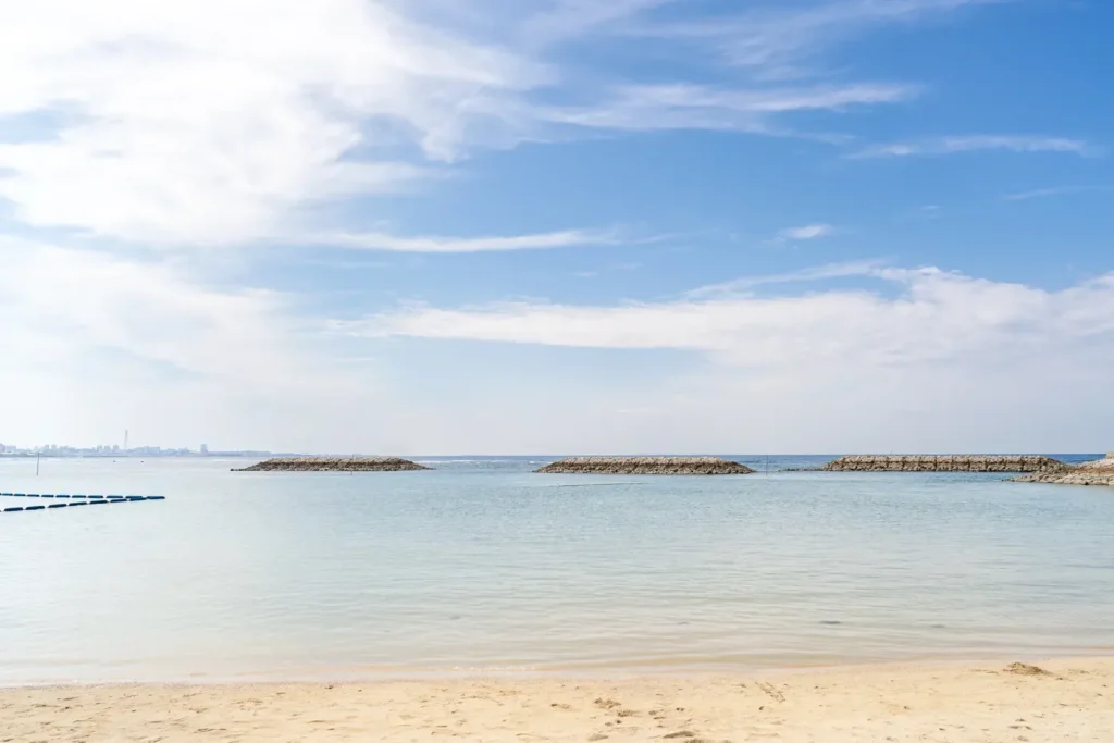 晴朗的日落海灘
