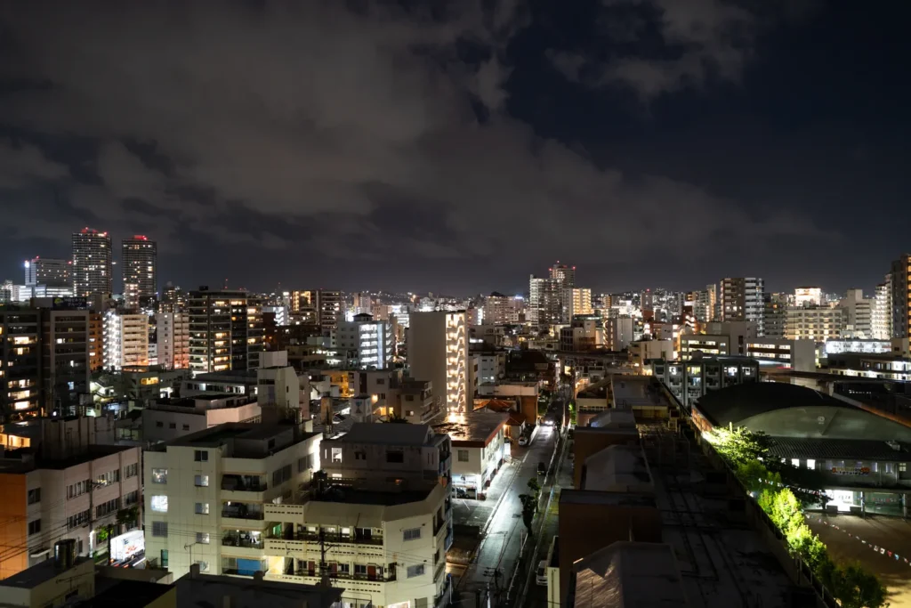Naha in the evening rain