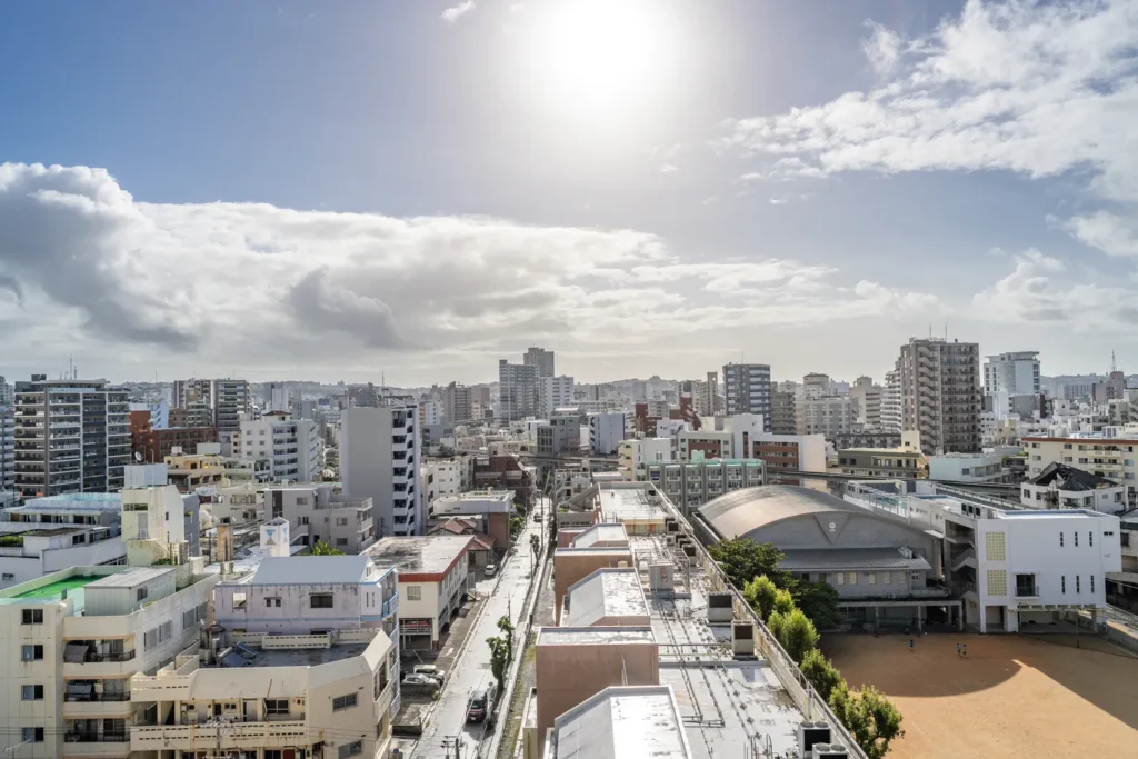 The clear view of Okinawa Naha after the morning rain