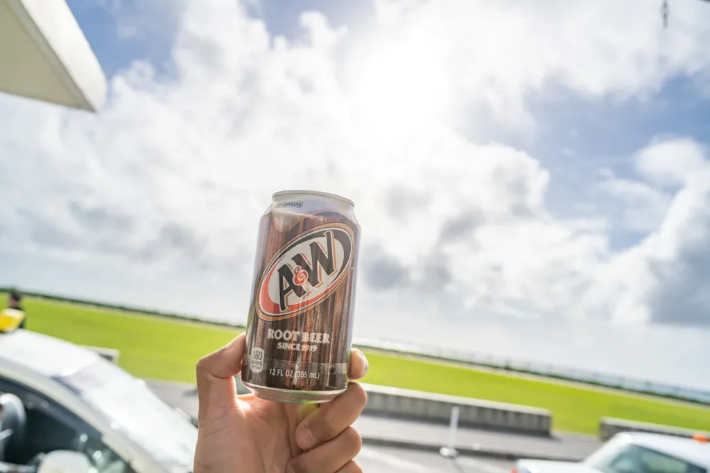 Root beer with a clear sky
