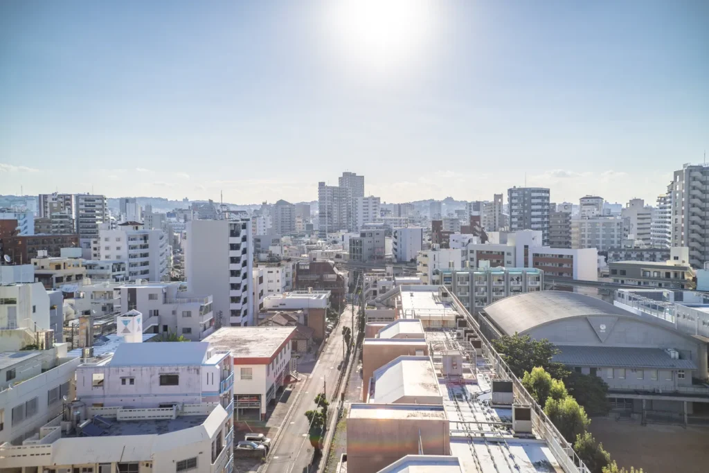 The morning view of Miebashi, Okinawa