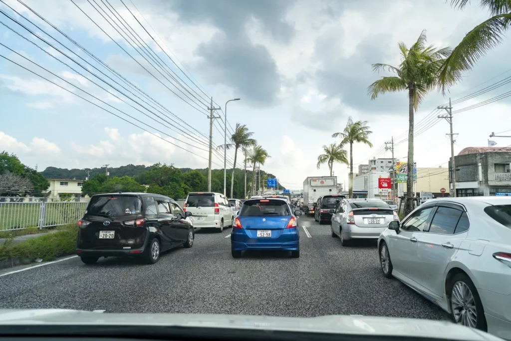 Chatan, where it rained lightly