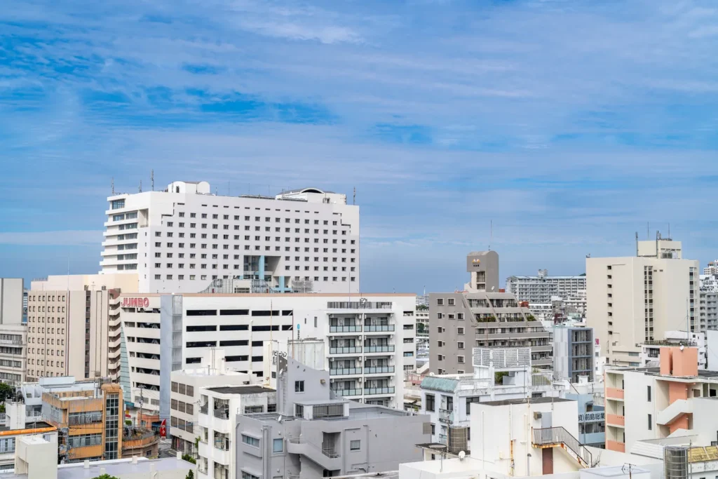 The view of Tomari Port in Okinawa in the morning