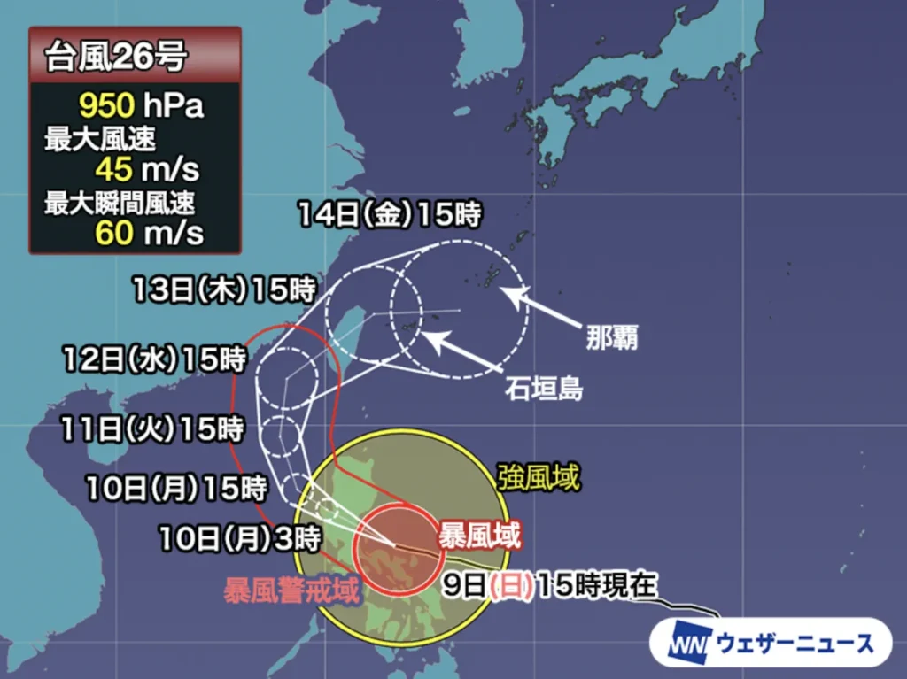 Expected Path of Typhoon Fung-wong No. 26